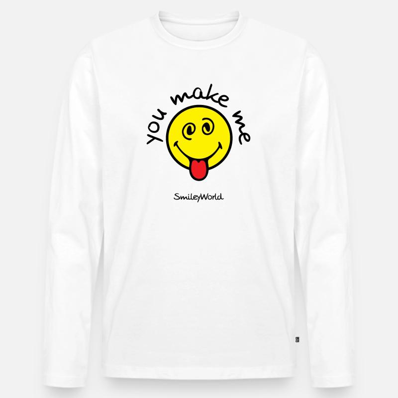 Smiley, SWFA21, du machst mich.... - Männer Premium Bio Langarmshirt - Weiß