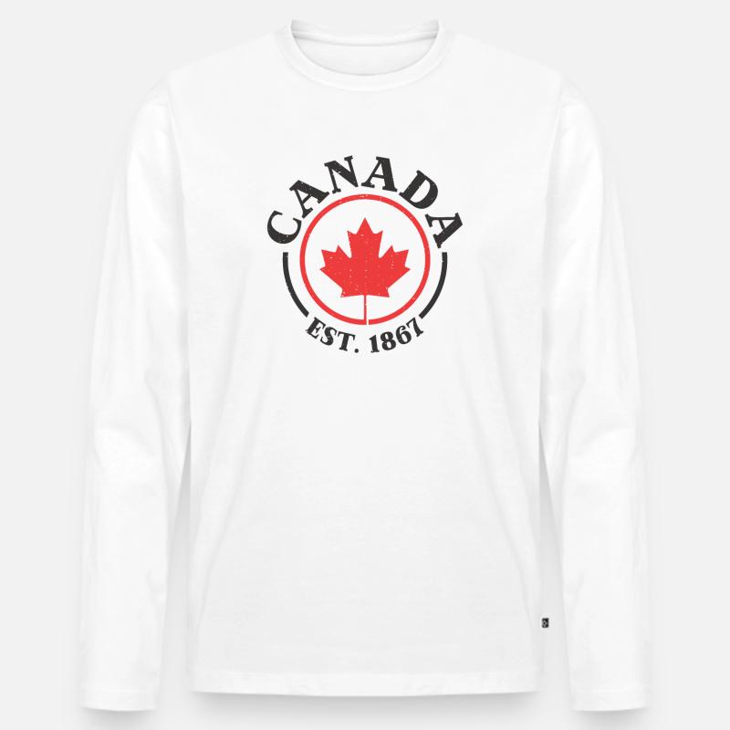 Canada Maple Leaf Canada 1867 Gift Idea - Men's Premium Organic Long Sleeve Shirt - white