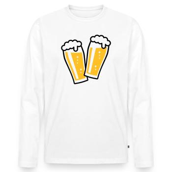XDoppelter Willie (3) - T-shirt manches longues Premium bio Homme - blanc - Devant - Nico (187cm)