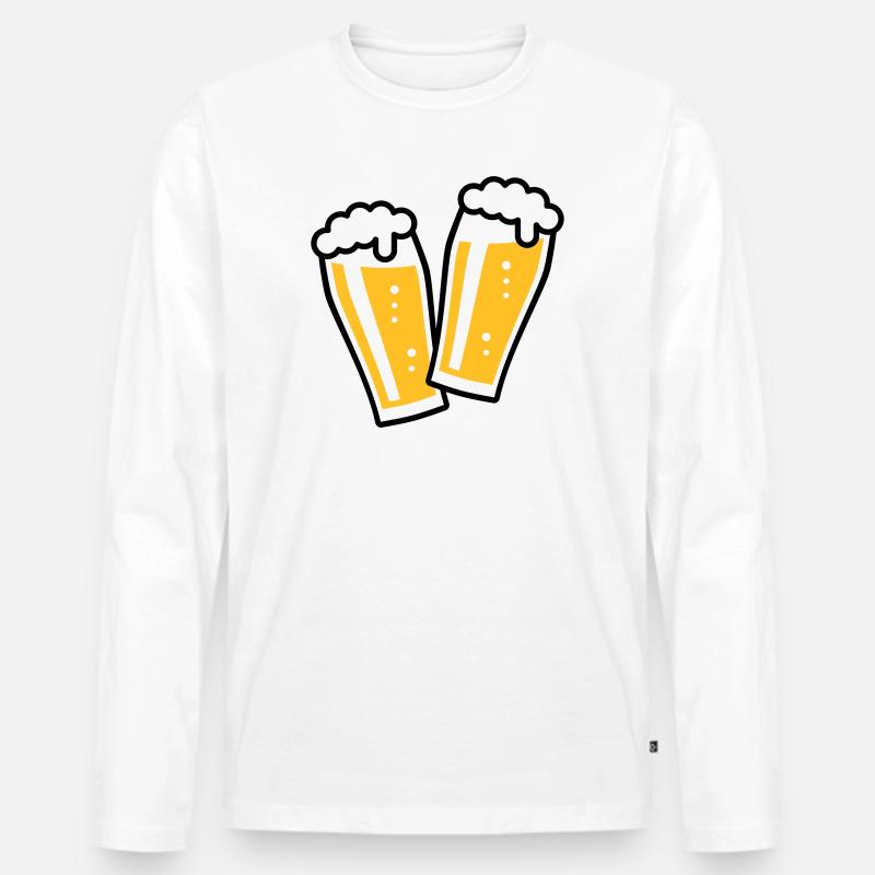XDoppelter Willie (3) - Männer Premium Bio Langarmshirt - Weiß