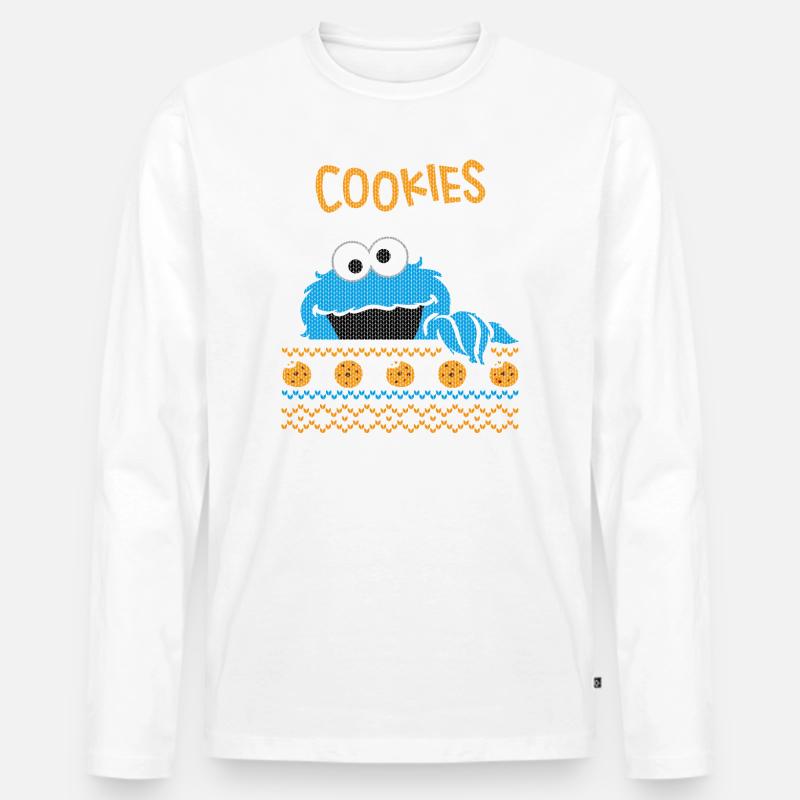 Sesamstraße Krümelmonster Ugly Xmas - Männer Premium Bio Langarmshirt - undefined