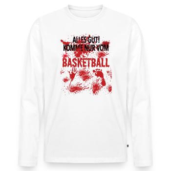 Basketball Geschenkidee Sport Design - Männer Premium Bio Langarmshirt - Weiß - Vorne - Nico (187cm)