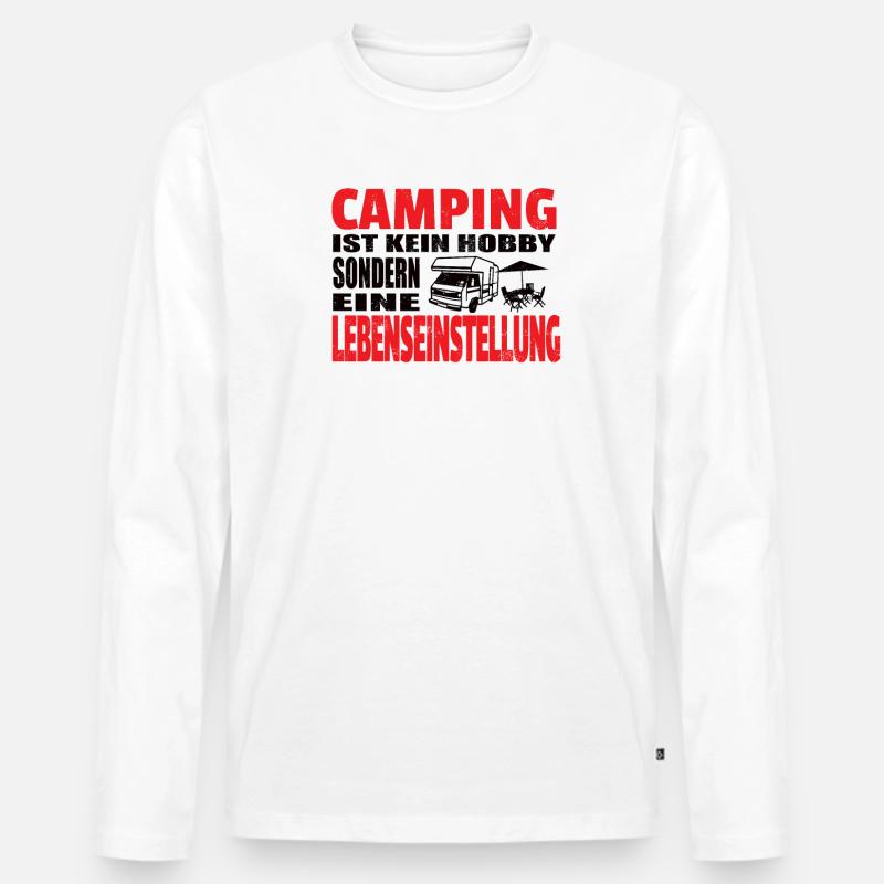 Camper Geschenkidee Camping - Männer Premium Bio Langarmshirt - Weiß