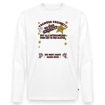 Hochzeit Zubehör Geschenkidee - Männer Premium Bio Langarmshirt - Weiß - Vorne - Nico (187cm)