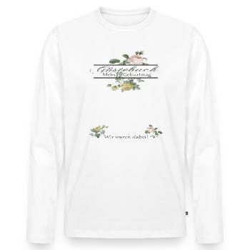 Livre d’or 19e anniversaire homme et femme - T-shirt manches longues Premium bio Homme - blanc - Devant - Nico (187cm)