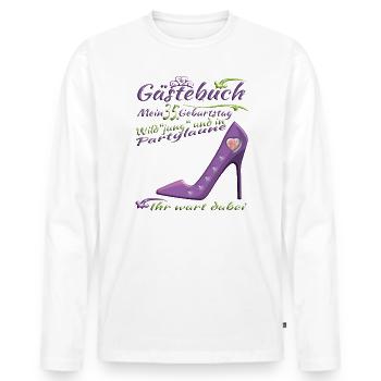 35. Geburtstag Mann und Frau Gästebuch - Männer Premium Bio Langarmshirt - Weiß - Vorne - Nico (187cm)