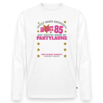 85th Birthday Man and Woman Guestbook - Men's Premium Organic Long Sleeve Shirt - white - Front - Nico (187cm)