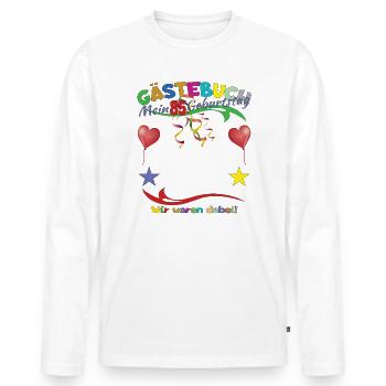 85th Birthday Man and Woman Guestbook - Men's Premium Organic Long Sleeve Shirt - white - Front - Nico (187cm)
