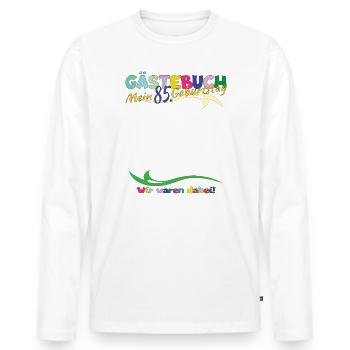 85th Birthday Man and Woman Guestbook - Men's Premium Organic Long Sleeve Shirt - white - Front - Nico (187cm)