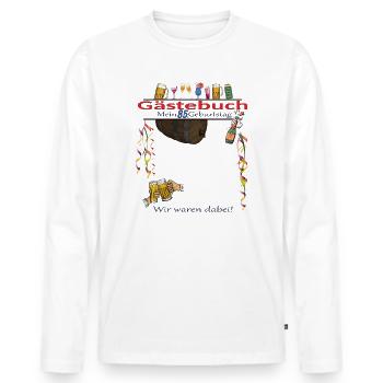 85th Birthday Man and Woman Guestbook - Men's Premium Organic Long Sleeve Shirt - white - Front - Nico (187cm)