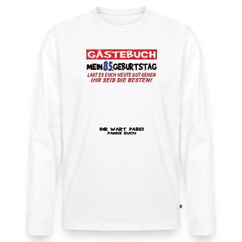 85th Birthday Man and Woman Guestbook - Men's Premium Organic Long Sleeve Shirt - white - Front - Nico (187cm)