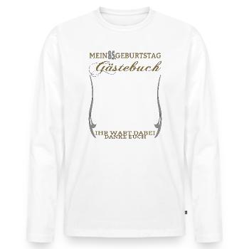85th Birthday Man and Woman Guestbook - Men's Premium Organic Long Sleeve Shirt - white - Front - Nico (187cm)