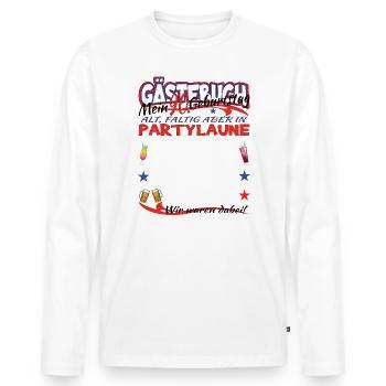 Livre d'or du mari et de la femme du 90e anniversaire - T-shirt manches longues Premium bio Homme - blanc - Devant - Nico (187cm)