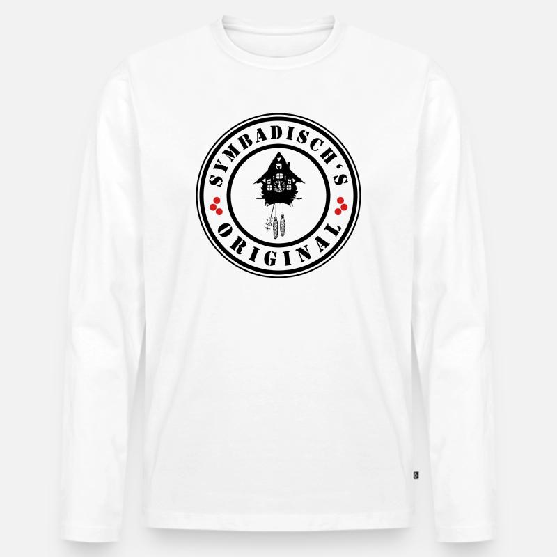Symbadisch´s Original - Männer Premium Bio Langarmshirt - Weiß
