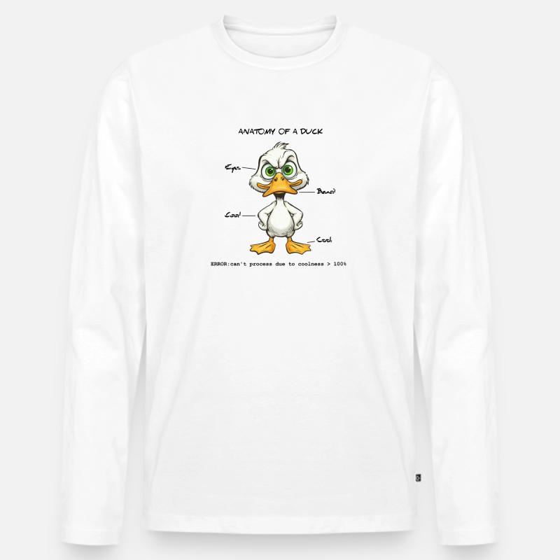 Anatomie einer Ente - Männer Premium Bio Langarmshirt - Weiß