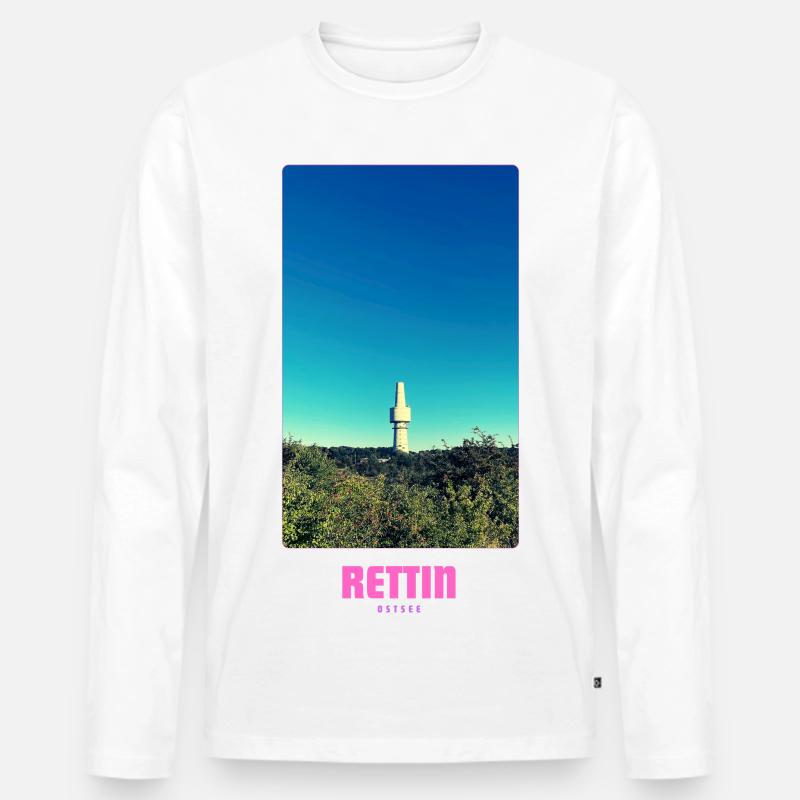 Rettin _Ostsee_Neustadt in Holstein - Männer Premium Bio Langarmshirt - Weiß