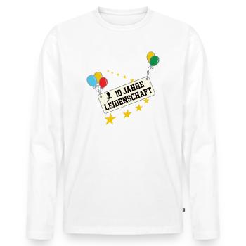 Lackierer Jubiläum 10 Jahre Lackiererei 10th Jubi - Männer Premium Bio Langarmshirt - Weiß - Vorne - Nico (187cm)