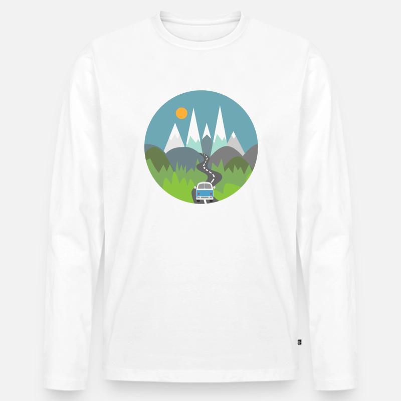 Camping - Männer Premium Bio Langarmshirt - Weiß