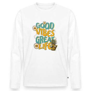 Good Sommer Vibes 2014 - Männer Premium Bio Langarmshirt - Weiß - Vorne - Nico (187cm)