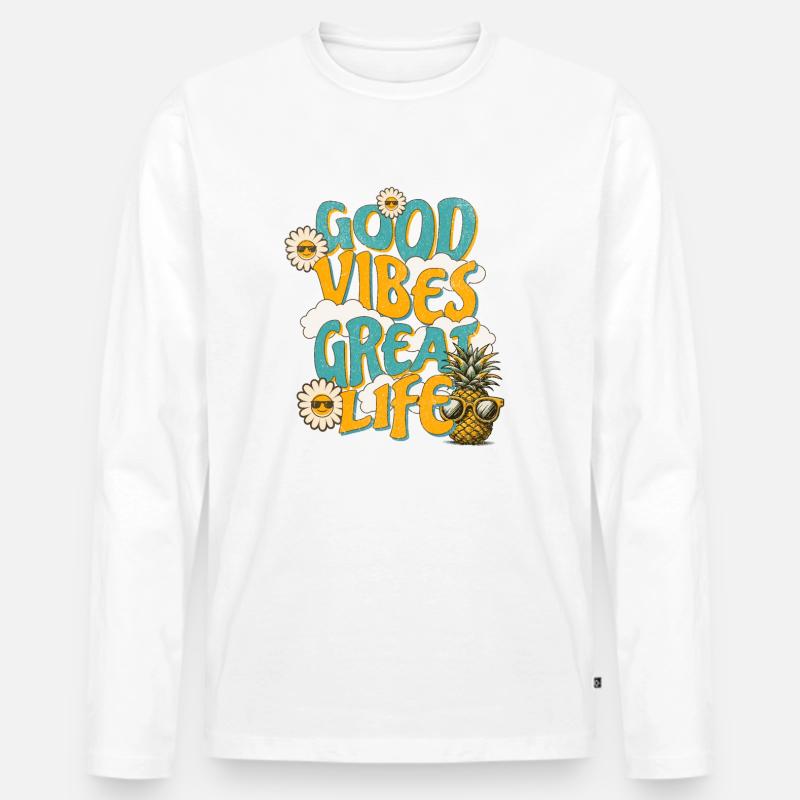 Good Sommer Vibes 2014 - Männer Premium Bio Langarmshirt - Weiß