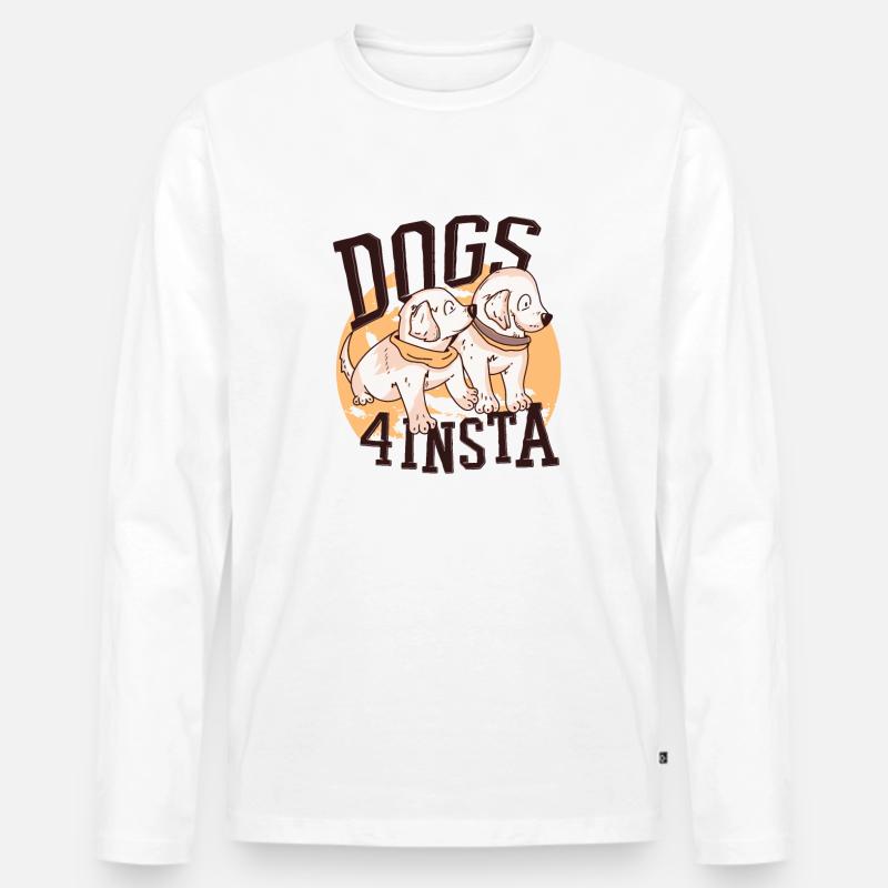 Dogs4Insta - Männer Premium Bio Langarmshirt - Weiß