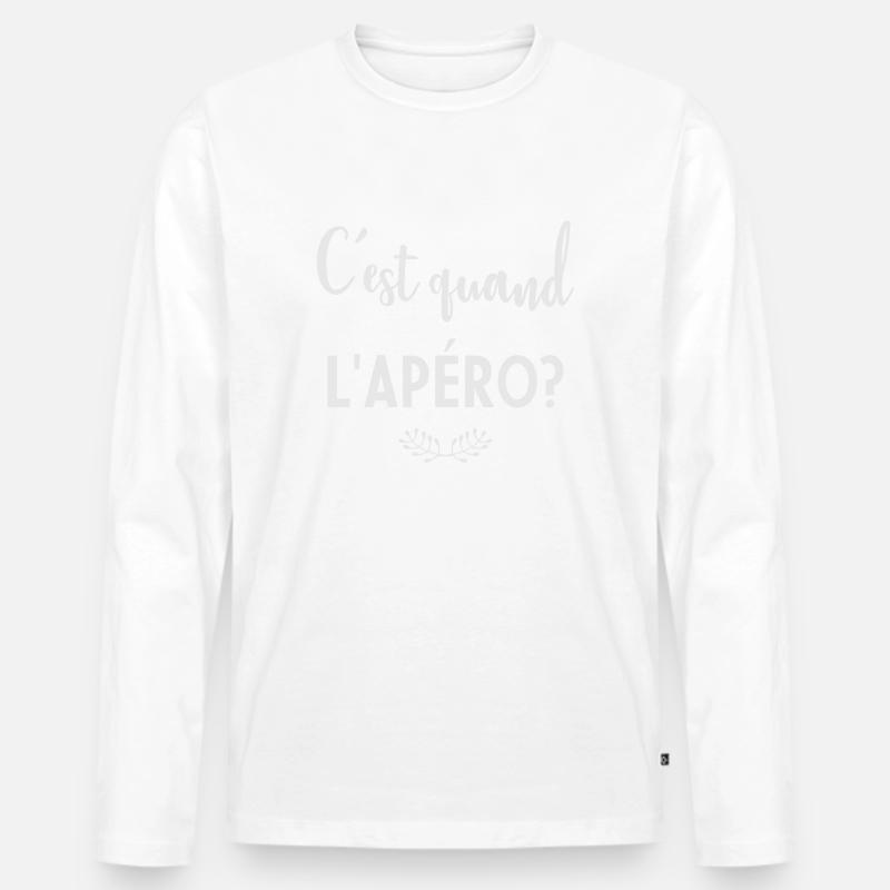 C'est quand l'apéro - Männer Premium Bio Langarmshirt - Weiß