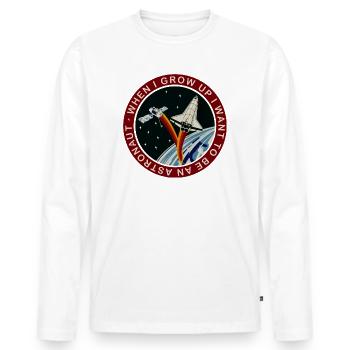 NASA When I Grow Up I Want to Be An Astronaut - T-shirt manches longues Premium bio Homme - blanc - Devant - Nico (187cm)