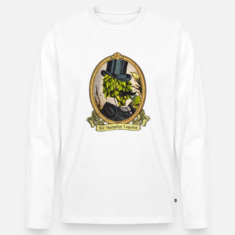 Hopfen Sir - Männer Premium Bio Langarmshirt - Weiß