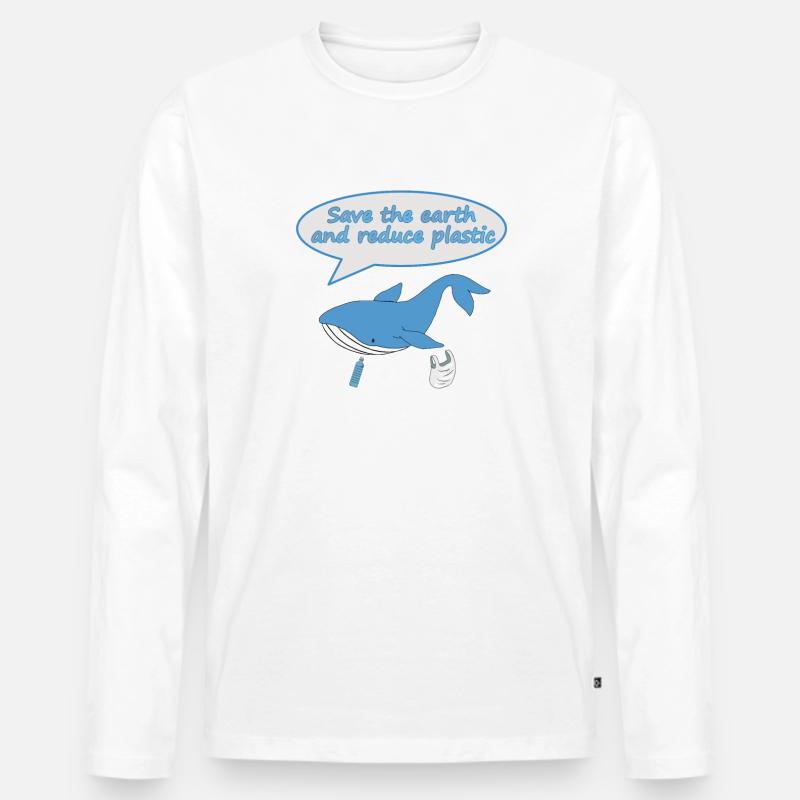 save the earth - Männer Premium Bio Langarmshirt - Weiß