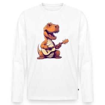 Trex Guitarist Guitarist - Men's Premium Organic Long Sleeve Shirt - white - Front - Nico (187cm)