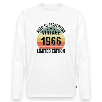 Vieilli à la perfection Vintage 1966 Édition limitée - T-shirt manches longues Premium bio Homme - blanc - Devant - Nico (187cm)