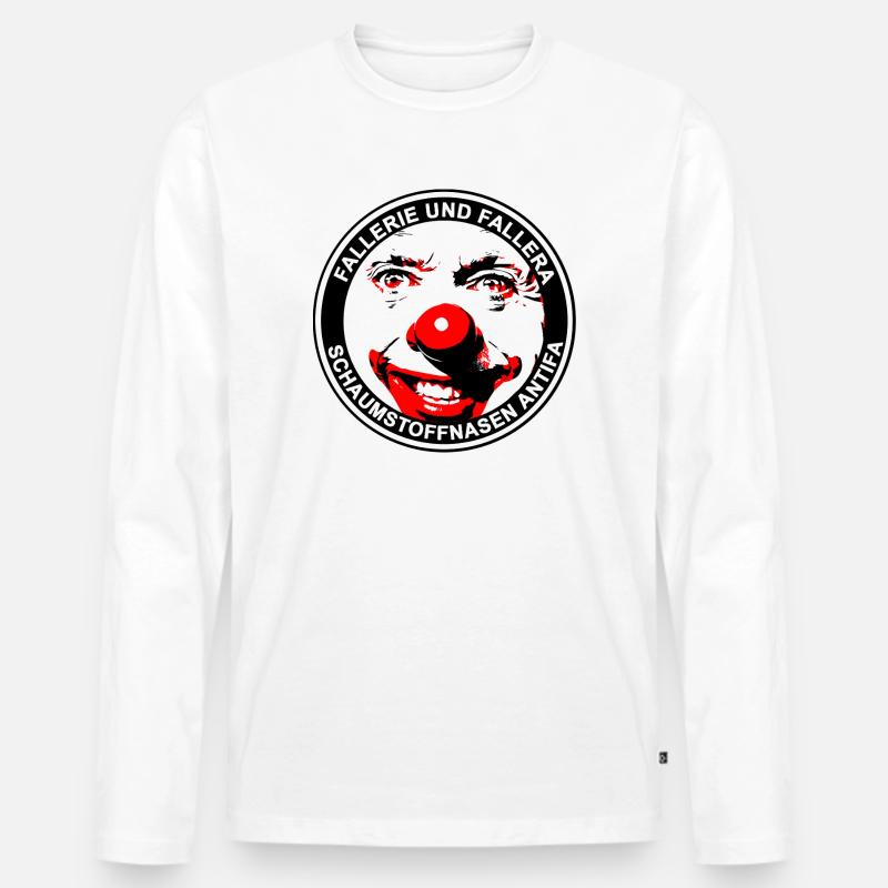 Fun Clown Varaiation Falleri Fallera - Männer Premium Bio Langarmshirt - Weiß