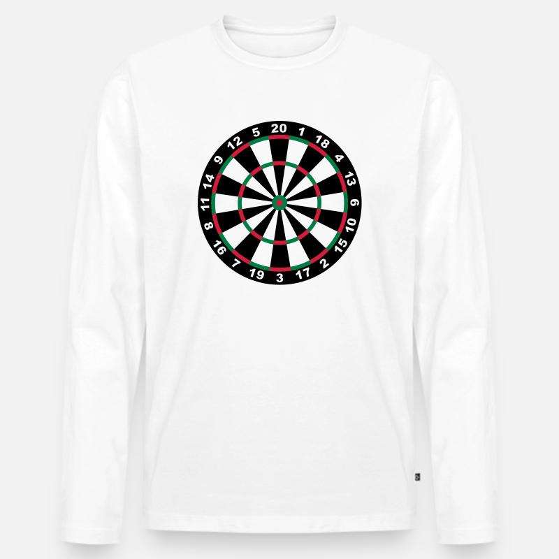 Dartscheibe - Männer Premium Bio Langarmshirt - Weiß