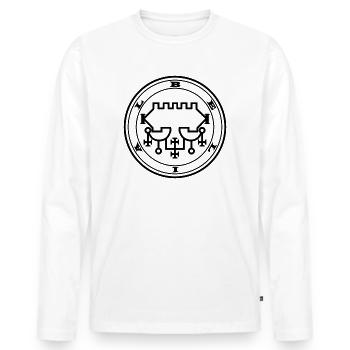 King Belial magick occult black Sigil - Men's Premium Organic Long Sleeve Shirt - white - Front - Nico (187cm)
