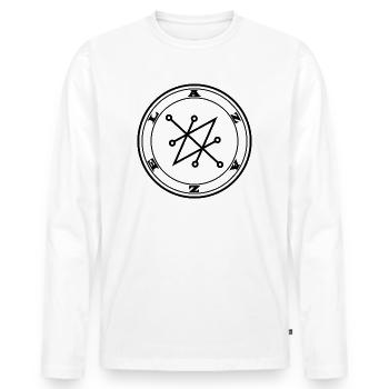 Azazel black sigil Occult Magick - Men's Premium Organic Long Sleeve Shirt - white - Front - Nico (187cm)