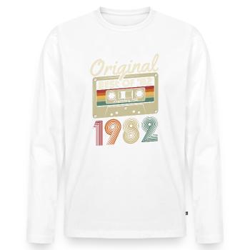 Original 1982 naissance naissance rétro anniversaire - T-shirt manches longues Premium bio Homme - blanc - Devant - Nico (187cm)