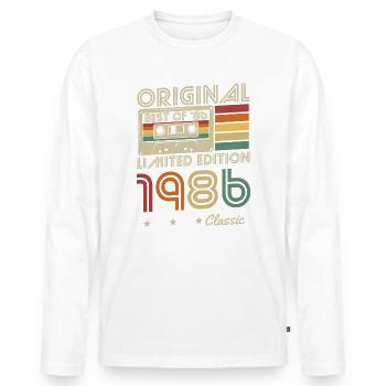 Original 1986 naissance naissance rétro anniversaire - T-shirt manches longues Premium bio Homme - blanc - Devant - Nico (187cm)