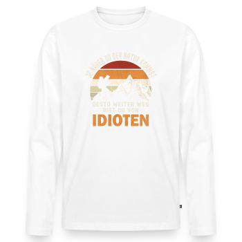 Lustiger Spruch zum Wandern - Männer Premium Bio Langarmshirt - Weiß - Vorne - Nico (187cm)