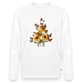 Butterfly Tree Beautiful Animal Butterflies Tree - Men's Premium Organic Long Sleeve Shirt - white - Front - Nico (187cm)