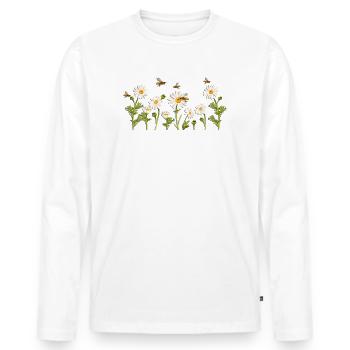 Marguerites Daisy Summer Daisies Flower Garden - Men's Premium Organic Long Sleeve Shirt - white - Front - Nico (187cm)