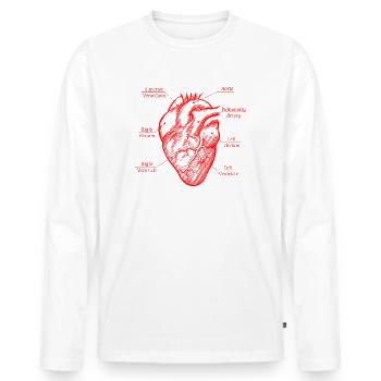 Parts Of Heart - Men's Premium Organic Long Sleeve Shirt - white - Front - Nico (187cm)