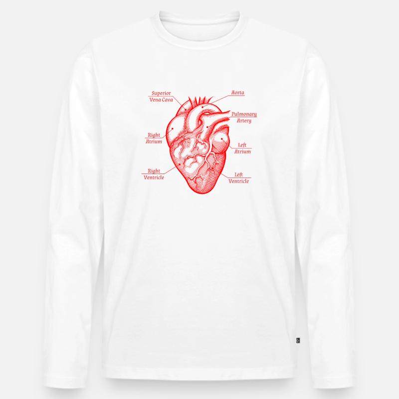 Teile des Herzens - Männer Premium Bio Langarmshirt - Weiß