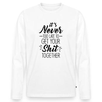 Positive Inspiration Men Women Funny Motivation - Men's Premium Organic Long Sleeve Shirt - white - Front - Nico (187cm)