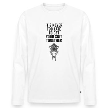 Positive Inspiration Männer Frauen Lustige Wanduhr - Männer Premium Bio Langarmshirt - Weiß - Vorne - Nico (187cm)
