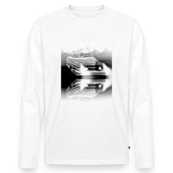 Noir Blanc Voiture Classique - T-shirt manches longues Premium bio Homme - blanc - Devant - Nico (187cm)