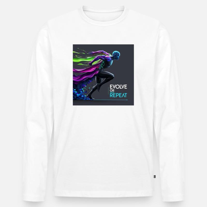 Evolve or Repeat - Männer Premium Bio Langarmshirt - Weiß
