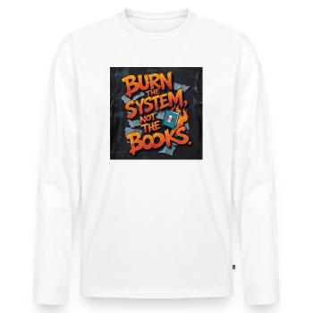Fiery Graffiti Protest - Men's Premium Organic Long Sleeve Shirt - white - Front - Nico (187cm)