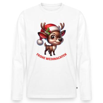 Rentier - Männer Premium Bio Langarmshirt - Weiß - Vorne - Nico (187cm)