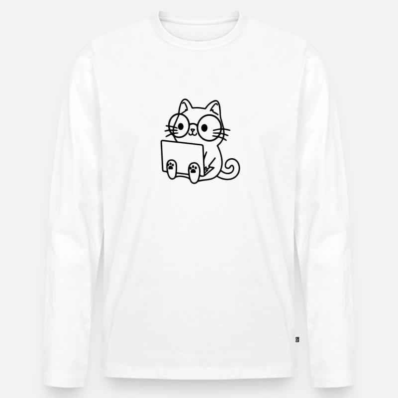 Programmierer Coding Nerd Katze Männer Premium Bio Langarmshirt