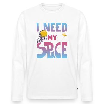 NASA I Need My Space Drôle De Design - T-shirt manches longues Premium bio Homme - blanc - Devant - Nico (187cm)